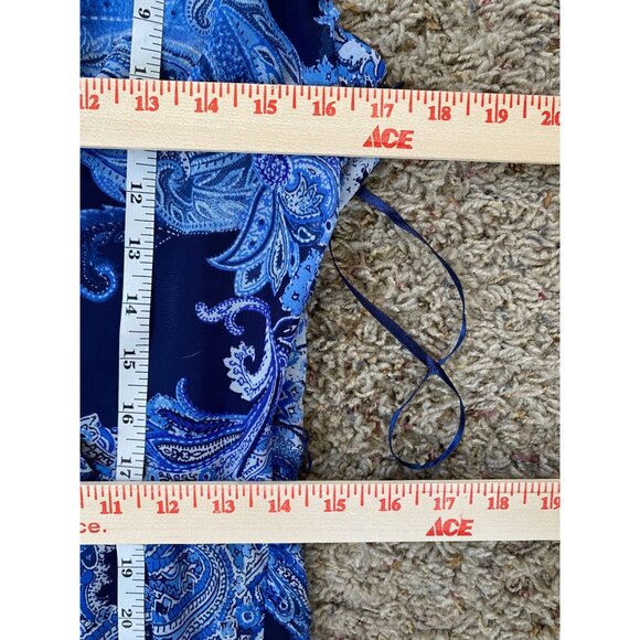 Chetta B‎ Womens Blue Paisley Maxi Dress Size 16 Sleeveless Summer Polyester - Picture 7 of 8